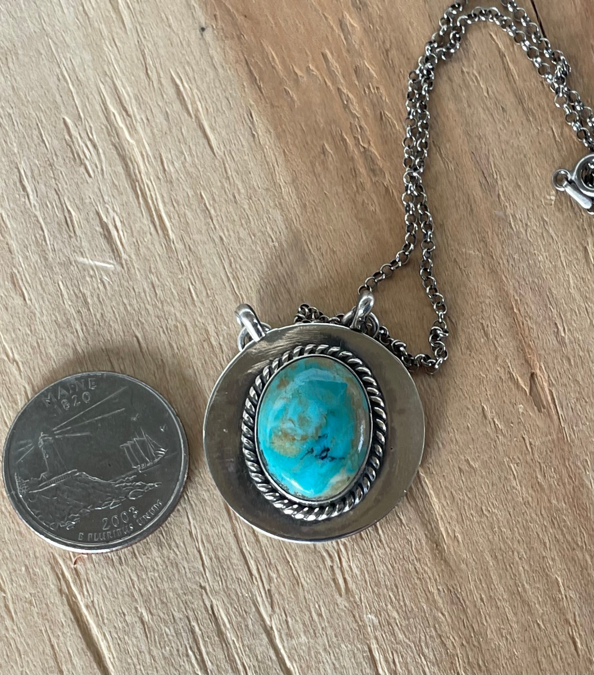 Kingman Turquoise w/ Silver Plate Necklace