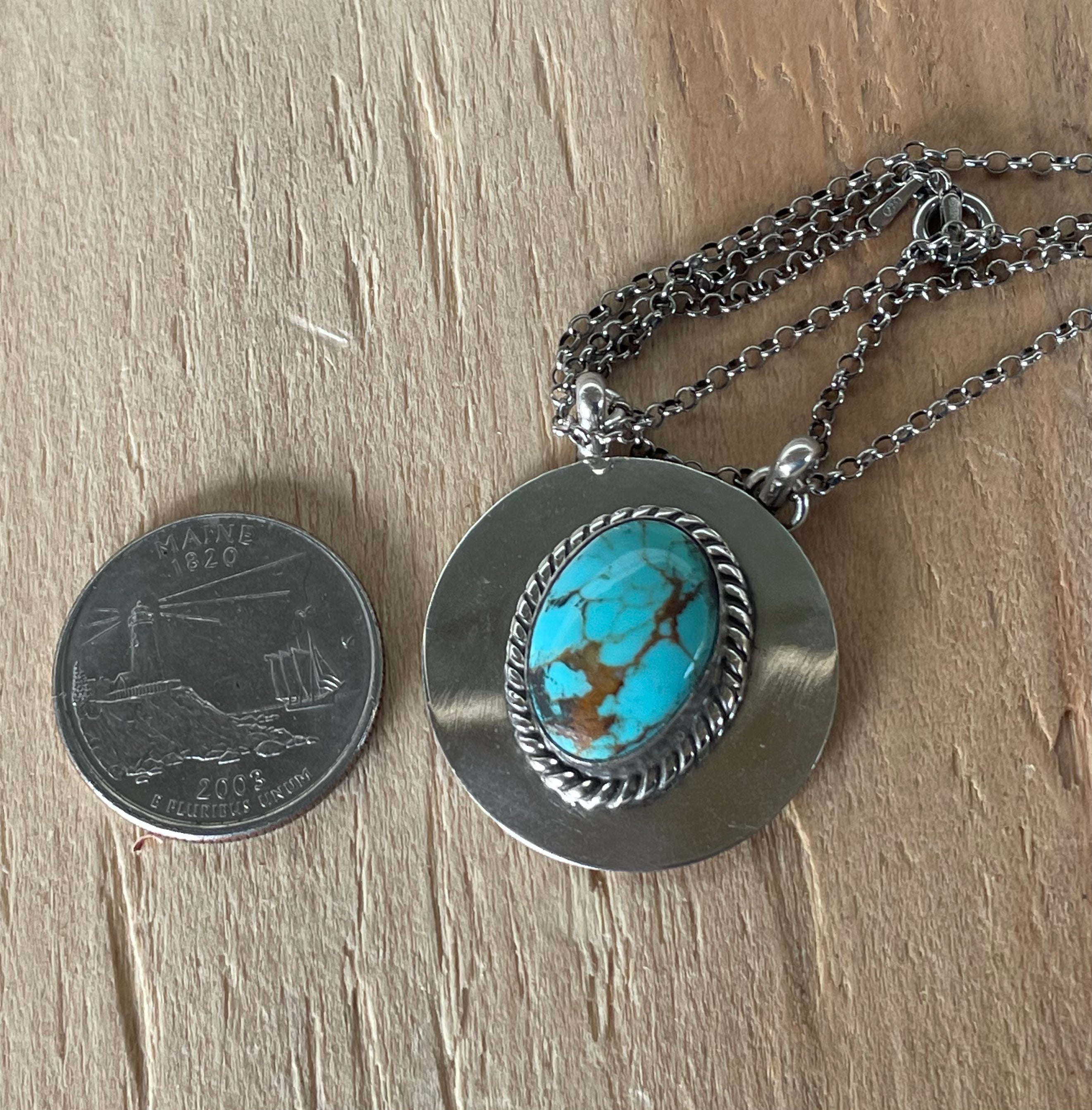 Kingman Turquoise w/ Silver Plate Necklace