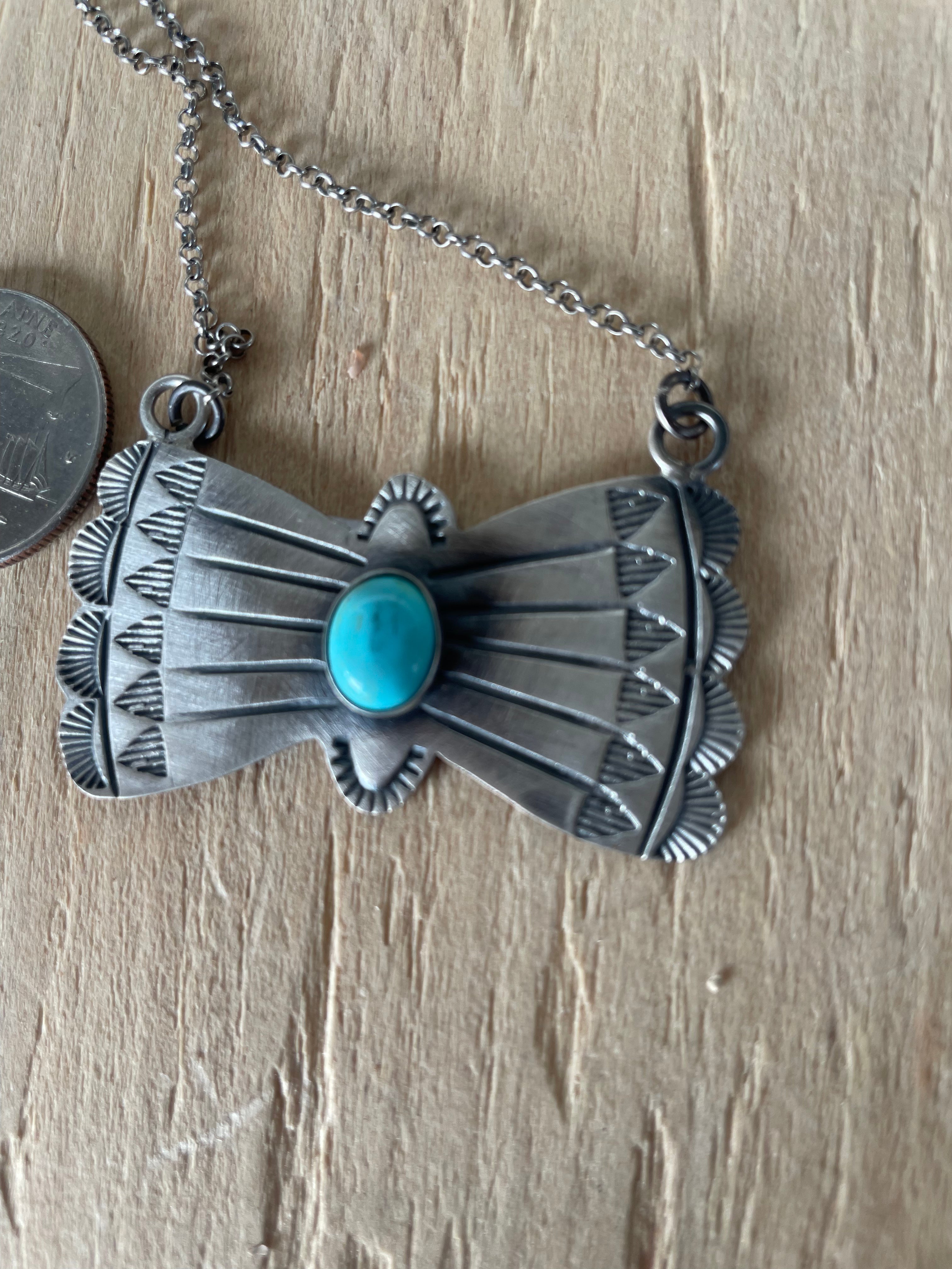 Kingman Silver Bowtie Necklace