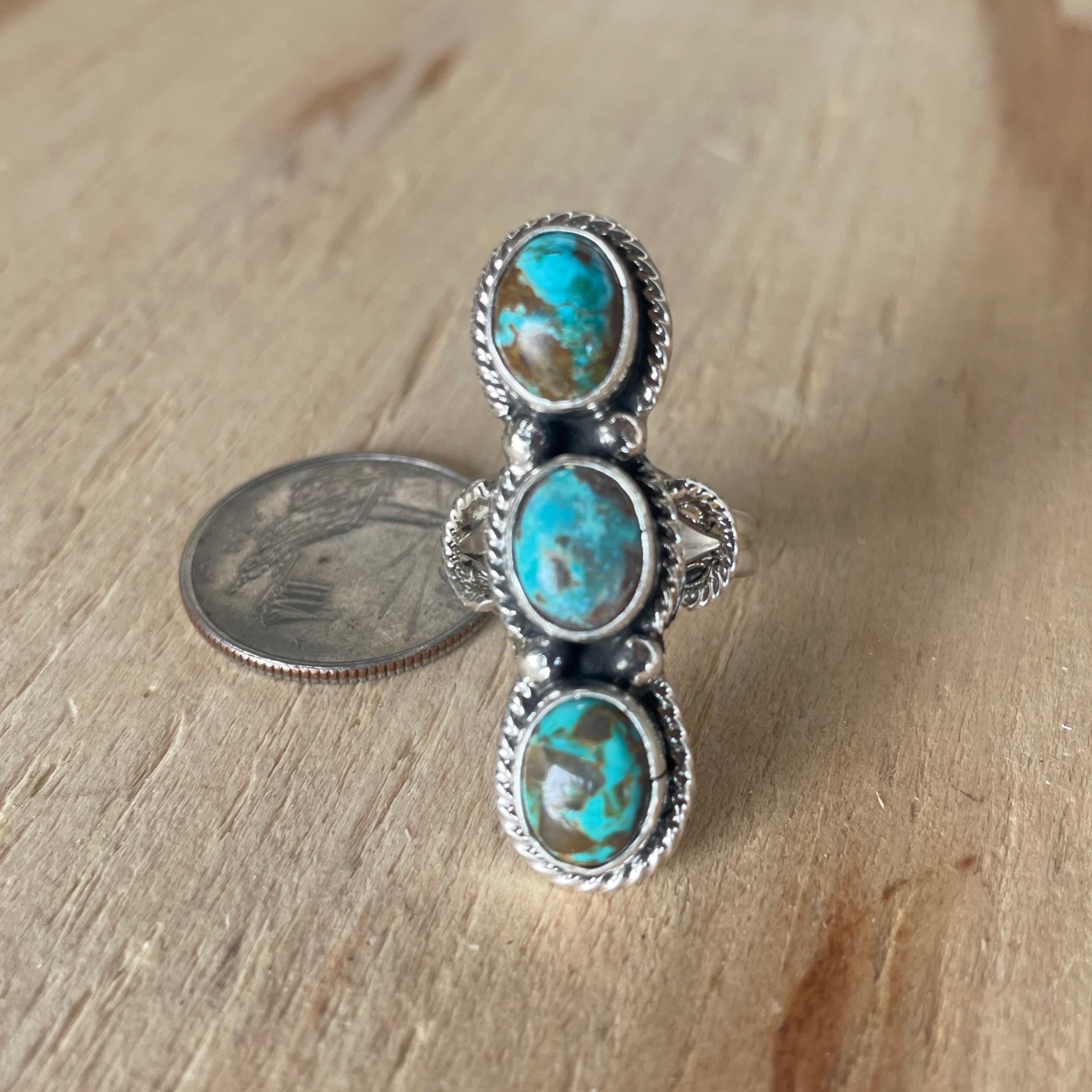 3 Stone Turquoise Ring