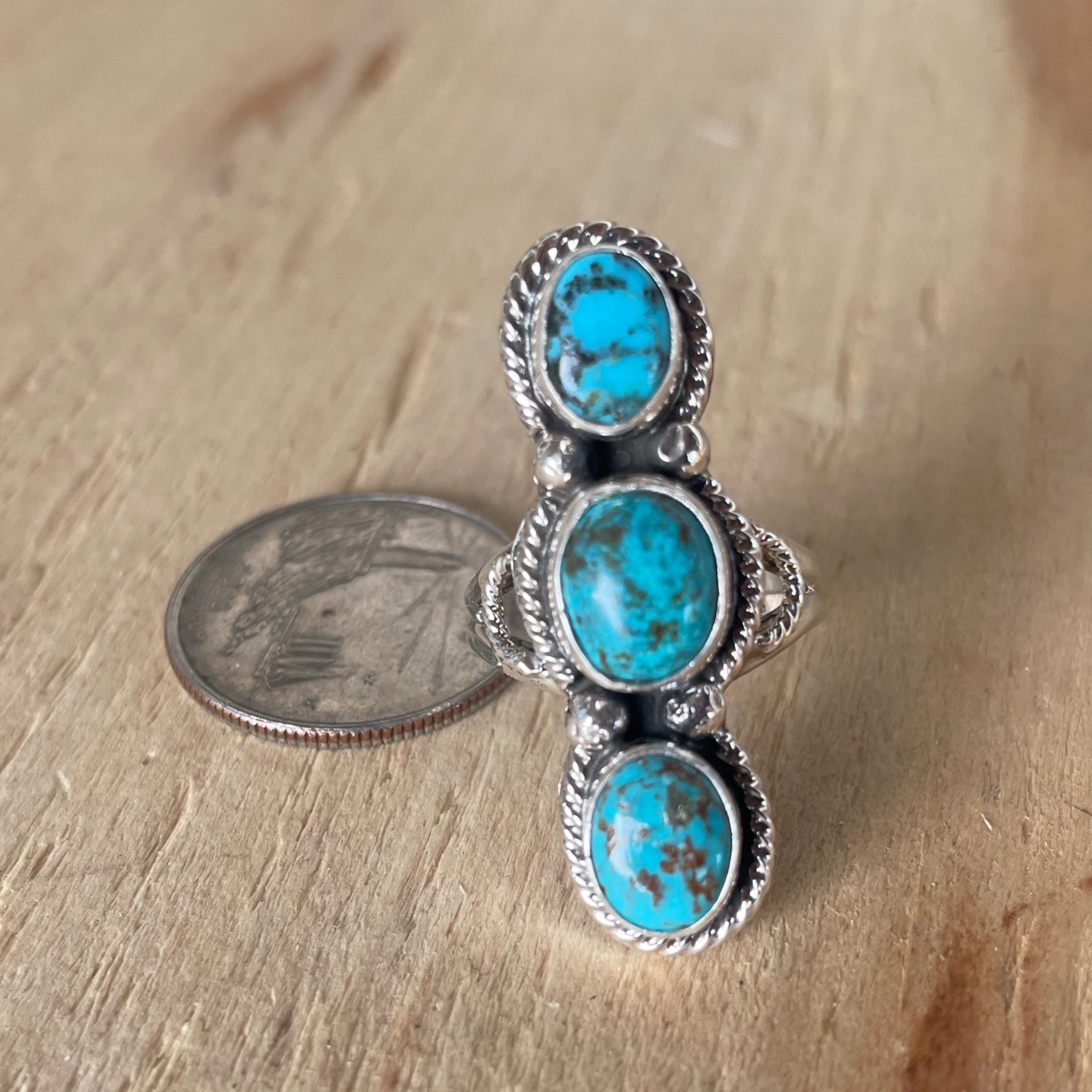 3 Stone Turquoise Ring